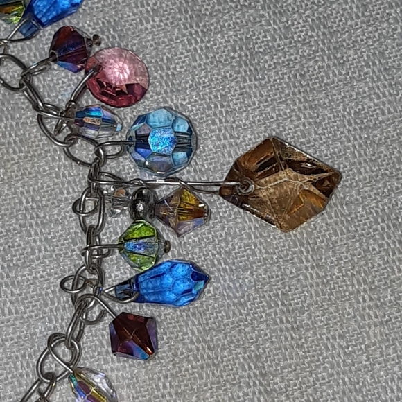 Multi-colored & Faceted Crystal Toggle Bracelet - Picture 4 of 10
